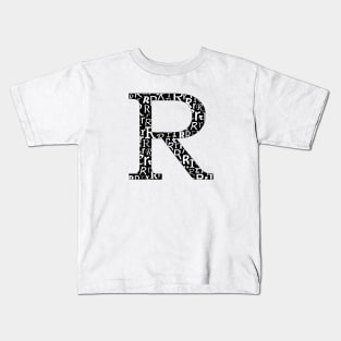 R Filled - Typography Kids T-Shirt